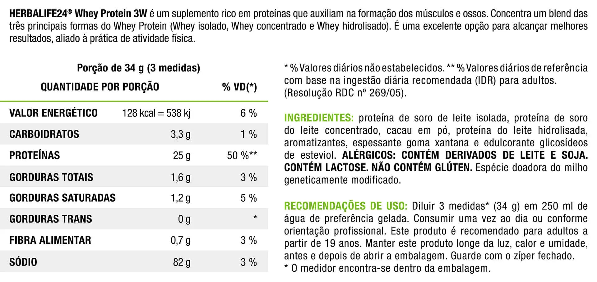 Whey Protein 3W Chocolate 510g Herbalife